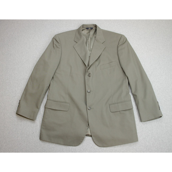 Brooks Brothers 346 Suit Mens 46R Gray Green Cotton Blend Stretch 3 Buttons - Picture 3 of 16